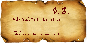 Vásári Balbina névjegykártya